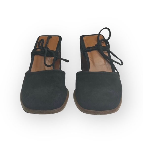 By Far 𖤐 Iris Ankle Wrap Heeled Mules Sandals 𖤐 Black Suede 𖤐 36 𖤐 Handmade - Picture 9 of 16